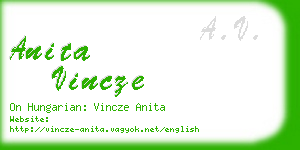 anita vincze business card